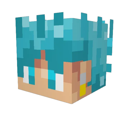 Tuio Minecraft avatar head, 3D render