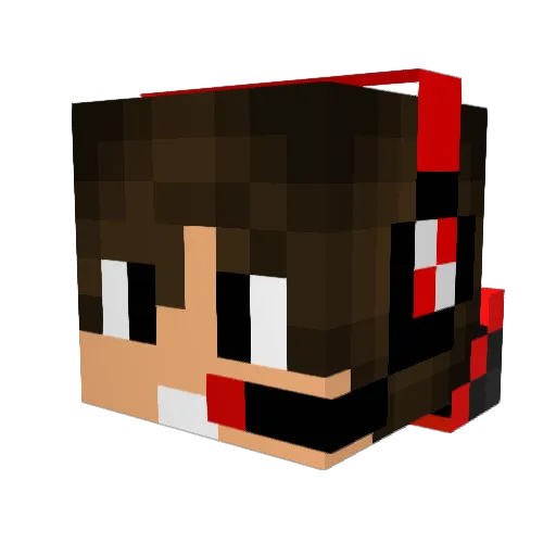 Tuka8Dark Minecraft avatar head, 3D render