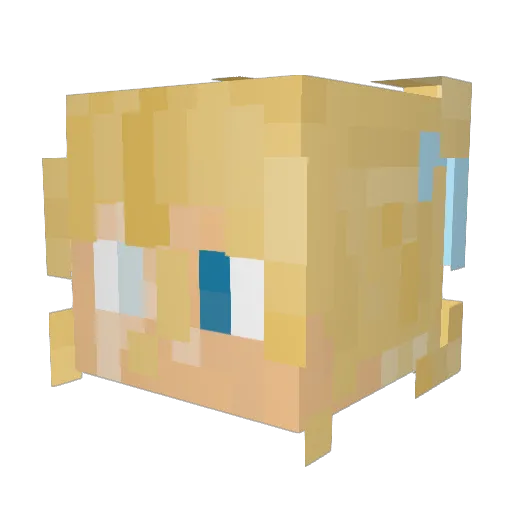 Tukemaan Minecraft avatar head, 3D render