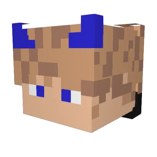 Tukemi Minecraft avatar head, 3D render