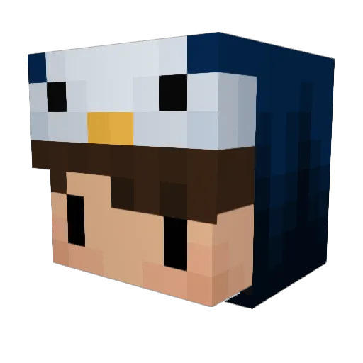 TukiWDF Minecraft avatar head, 3D render
