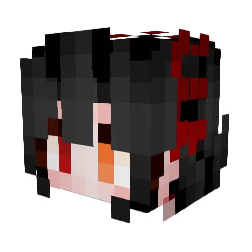 Tukisaki Minecraft avatar head, 3D render