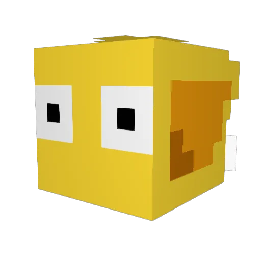 Tulipng Minecraft avatar head, 3D render