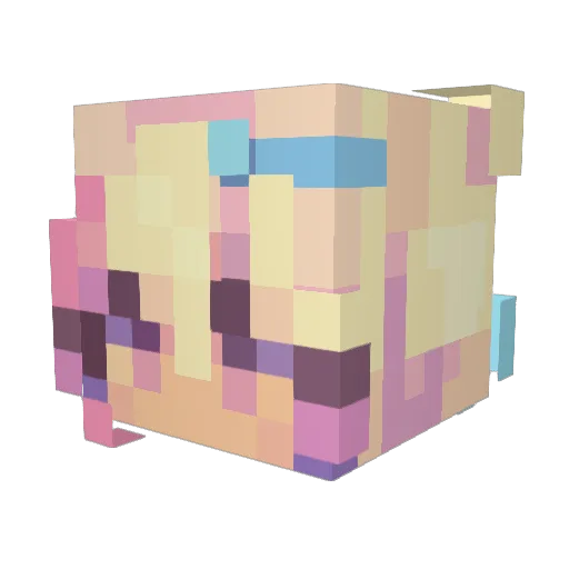 Tumbaga Minecraft avatar head, 3D render