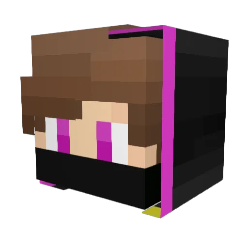 Tun1or Minecraft avatar head, 3D render