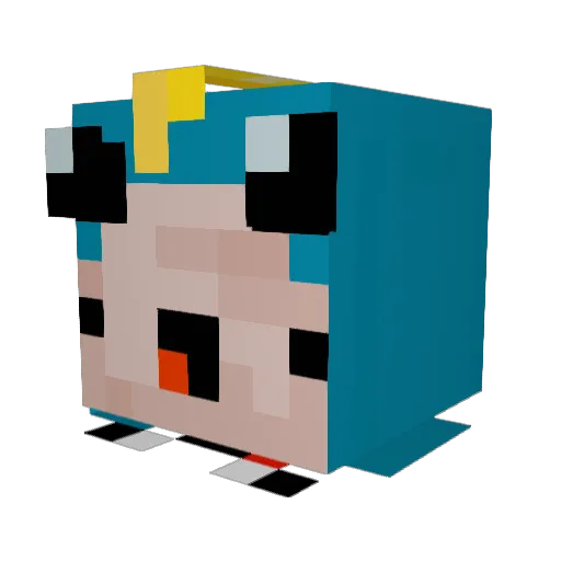 Tunagey Minecraft avatar head, 3D render