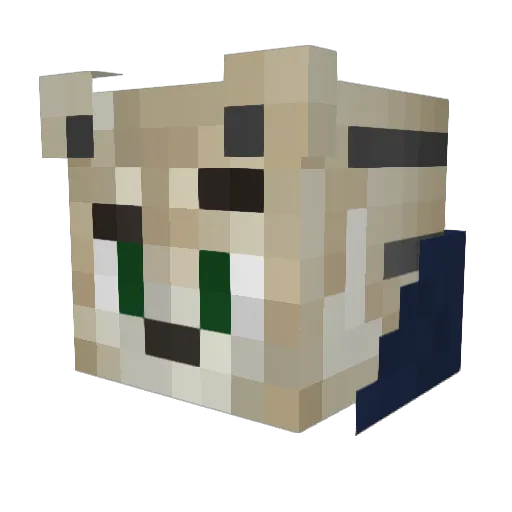 TundraTiger Minecraft avatar head, 3D render