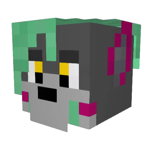 TunyFur Minecraft avatar head, 3D render