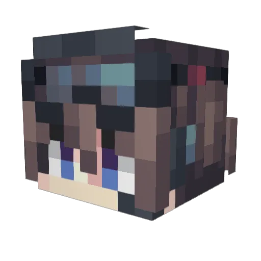 TuoWQ Minecraft avatar head, 3D render
