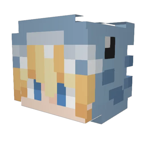 Tuoapple Minecraft avatar head, 3D render