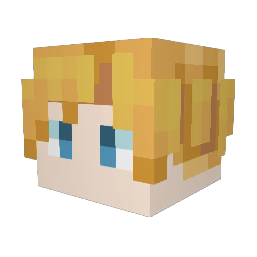 Tuobing Minecraft avatar head, 3D render