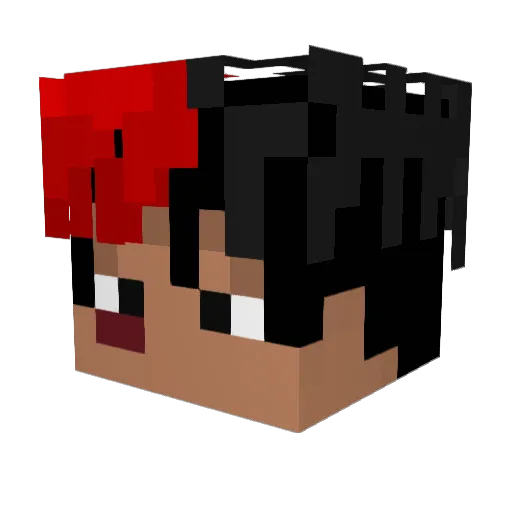 TupAlts Minecraft avatar head, 3D render
