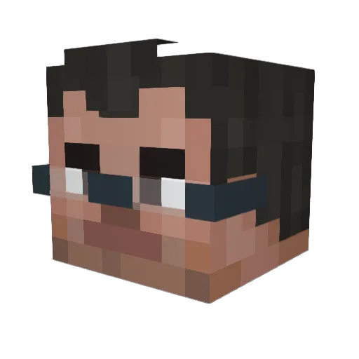 Tupirani Minecraft avatar head, 3D render