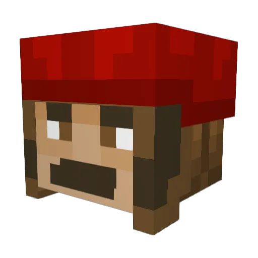 Turb0Kid Minecraft avatar head, 3D render