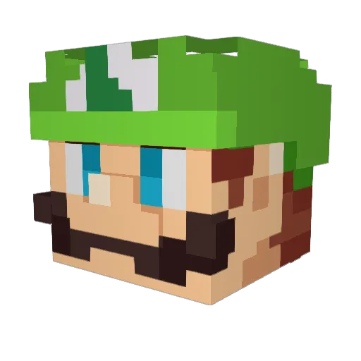 Turb21 Minecraft avatar head, 3D render