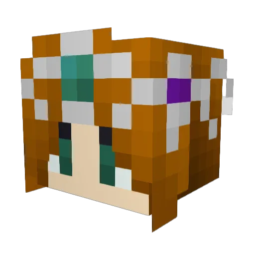 Turbie Minecraft avatar head, 3D render