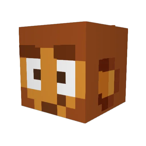 Turbkie Minecraft avatar head, 3D render