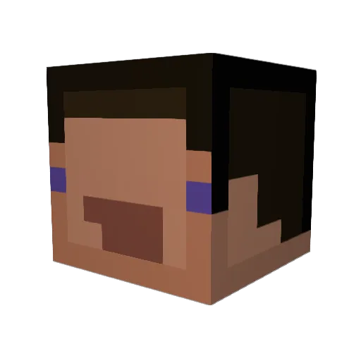 TurboBastii Minecraft avatar head, 3D render
