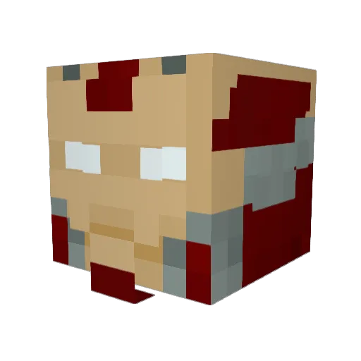 TurboCod Minecraft avatar head, 3D render
