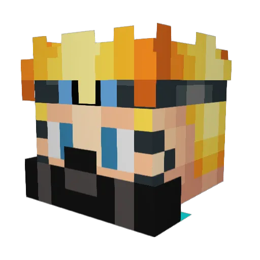 TurboMortis Minecraft avatar head, 3D render