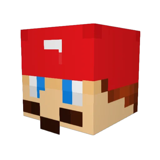 Turbopuschel Minecraft avatar head, 3D render