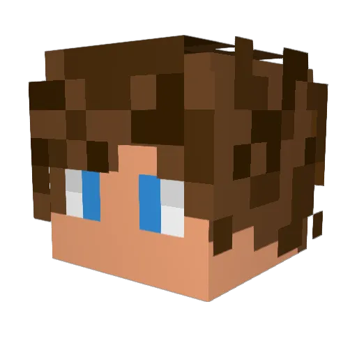 Turboratownik Minecraft avatar head, 3D render