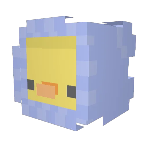 Turborororo Minecraft avatar head, 3D render