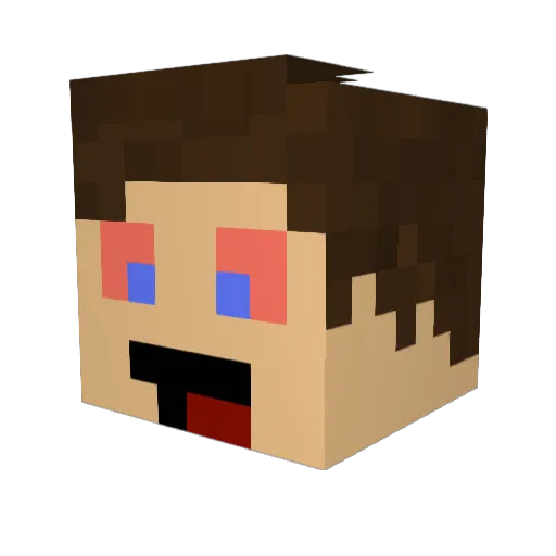 Turettones Minecraft avatar head, 3D render