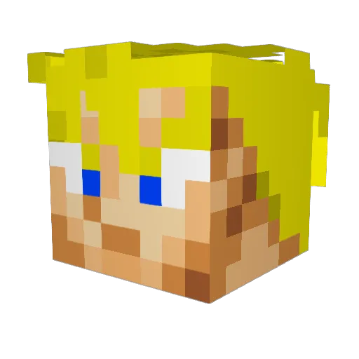 Turfy Minecraft avatar head, 3D render
