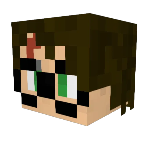 Turin1 Minecraft avatar head, 3D render