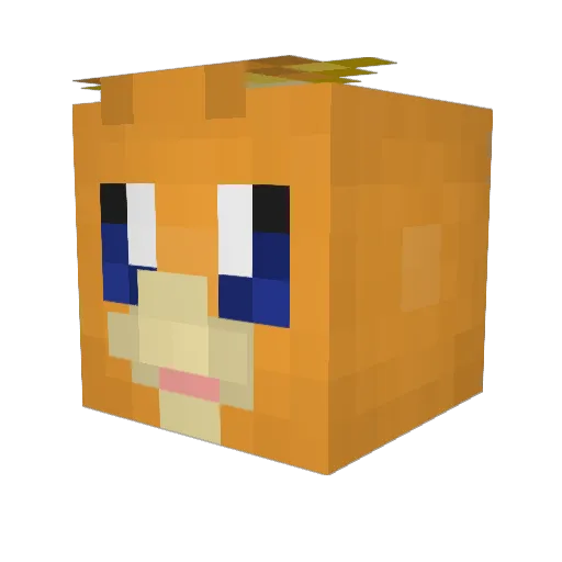 TuringTest Minecraft avatar head, 3D render