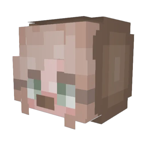 Turkeymeat Minecraft avatar head, 3D render