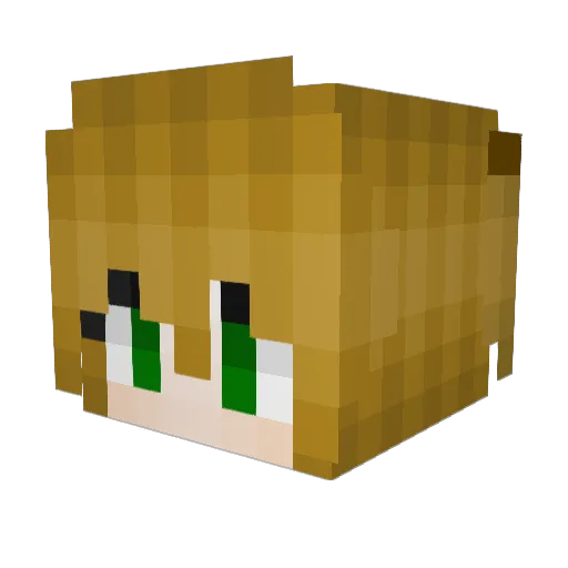 TurnAround_ Minecraft avatar head, 3D render