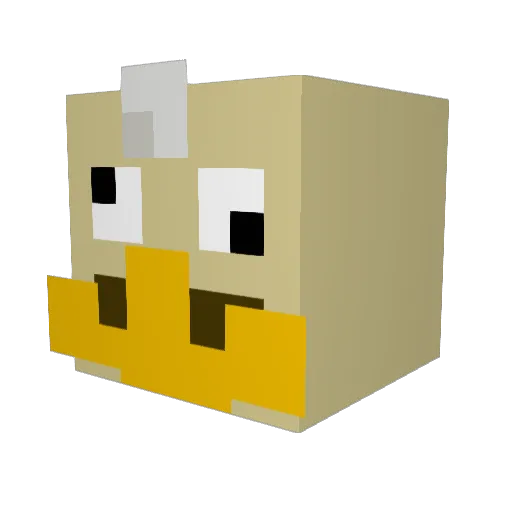 TurnTSillyGo0se Minecraft avatar head, 3D render