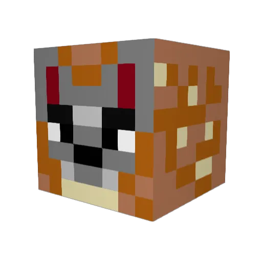 Turnbullet Minecraft avatar head, 3D render