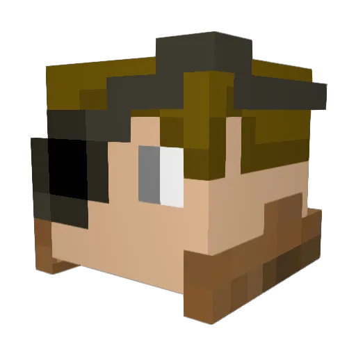 Turncoat16 Minecraft avatar head, 3D render