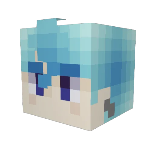 Turndown4hwut Minecraft avatar head, 3D render