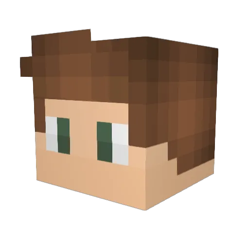 Turokolex Minecraft avatar head, 3D render