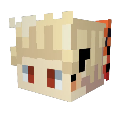Turoxy Minecraft avatar head, 3D render