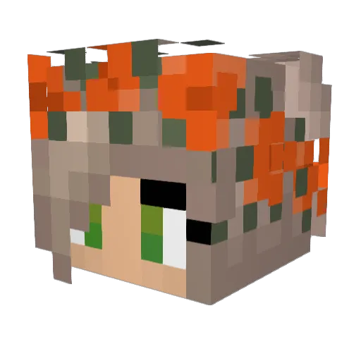 TurquoiseMerp Minecraft avatar head, 3D render