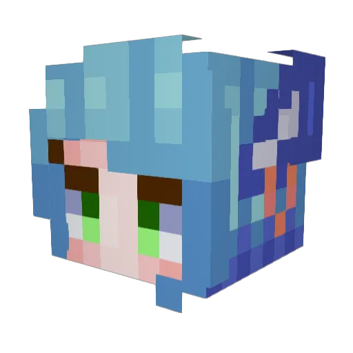 TurquoiseTonya Minecraft avatar head, 3D render