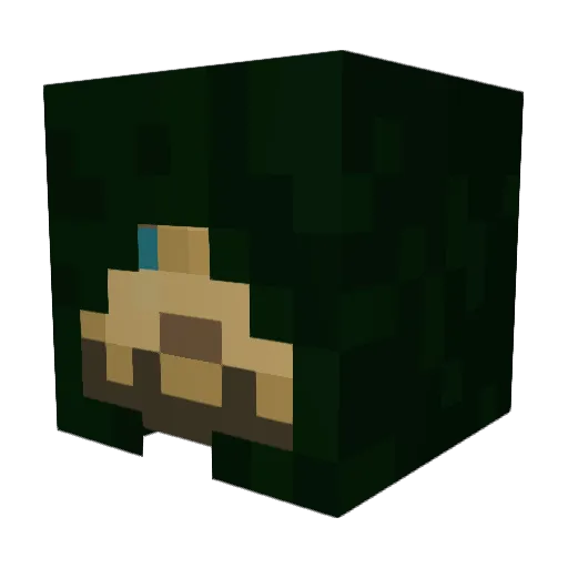 Turquoix Minecraft avatar head, 3D render