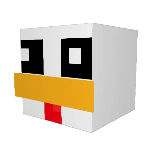 Turr_Duckin Minecraft avatar head, 3D render
