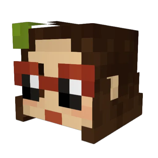 Turtella Minecraft avatar head, 3D render