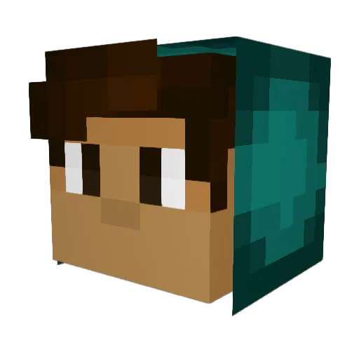 TurtlJ Minecraft avatar head, 3D render