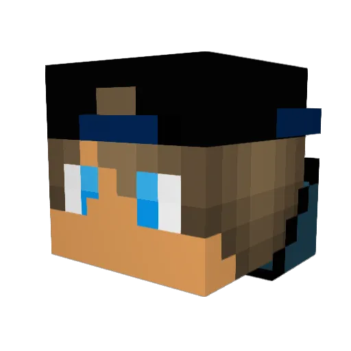 TurtlePatronus Minecraft avatar head, 3D render