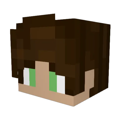 TurtleRaptor Minecraft avatar head, 3D render