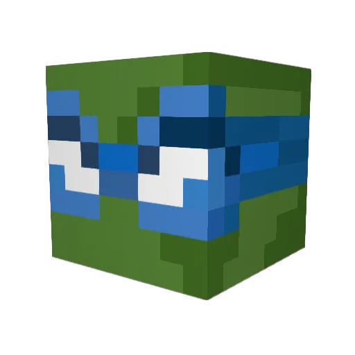 TurtleShellI Minecraft avatar head, 3D render