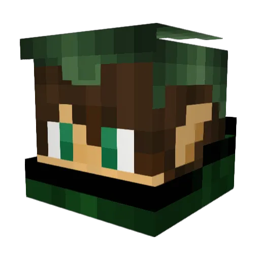 TurtleTank02 Minecraft avatar head, 3D render