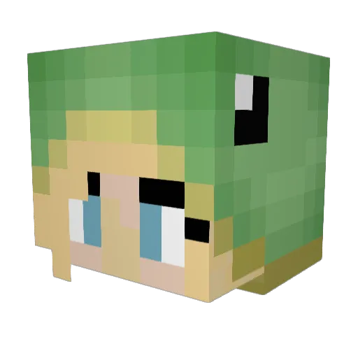 Turtlemon Minecraft avatar head, 3D render